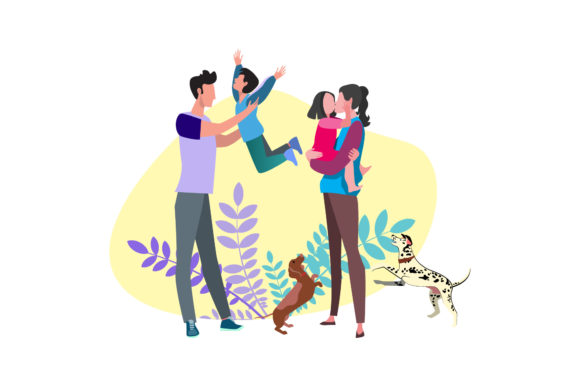 Dad, Mom, 2 Daughters Dog Family Set Review