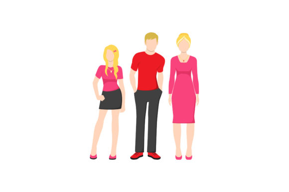 Dad, Mom, Daughter Family Vector Set Review