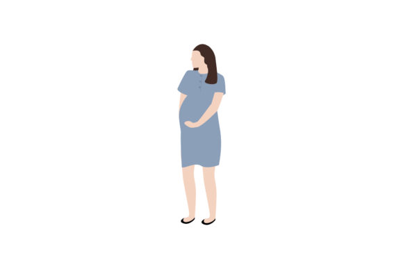 Pregnant Mom Character Flat Illustration Review